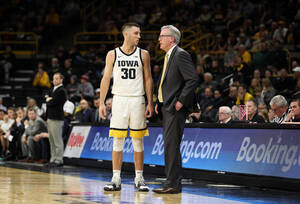 “I got to play in a March Madness game and win a game playing for my dad,” Connor McCaffery said. “That’s something a lot of people can’t say.